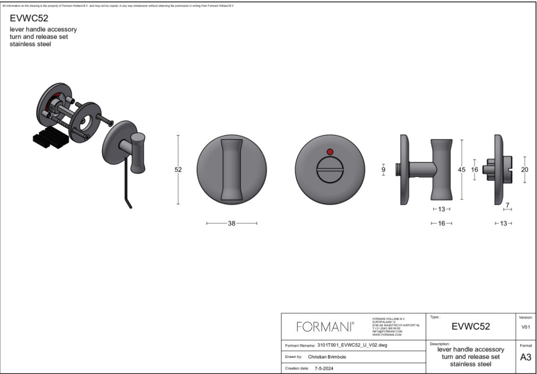 FORMANI | toiletgarnituur PVD mat goud | Edward van Vliet | NOUR | EVWC52