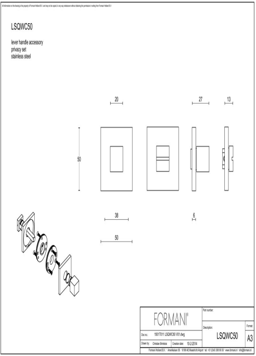 FORMANI | toiletgarnituur PVD mat roestvast staal | Formani | SQUARE | LSQWC50