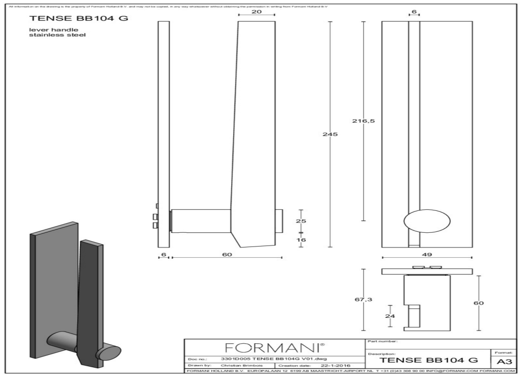 Formani | Deurkruk | Bertram Beerbaum | BB103-G | Brons