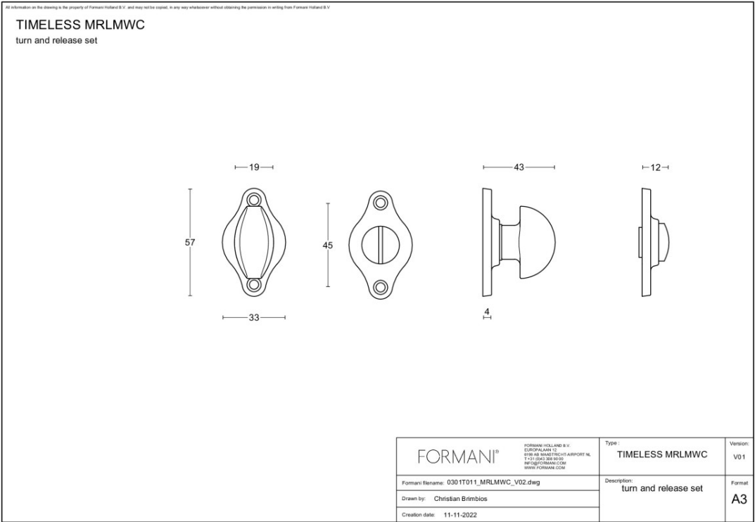 FORMANI | toiletgarnituur messing ongelakt | Formani | TIMELESS | MRLMWC