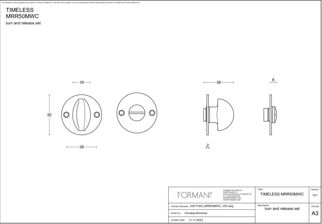 FORMANI | toiletgarnituur glans nikkel | Formani | TIMELESS | MRR50MWC