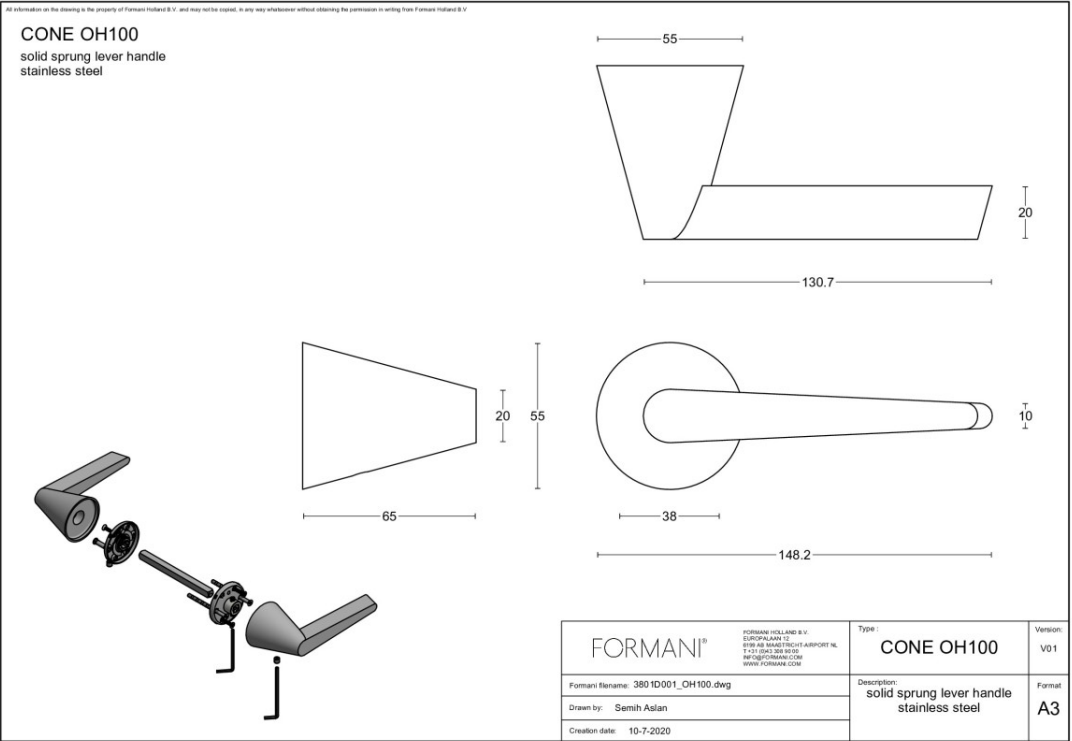 Formani | Deurkruk | Osiris Hertman | OH100-G | mat roestvast staal