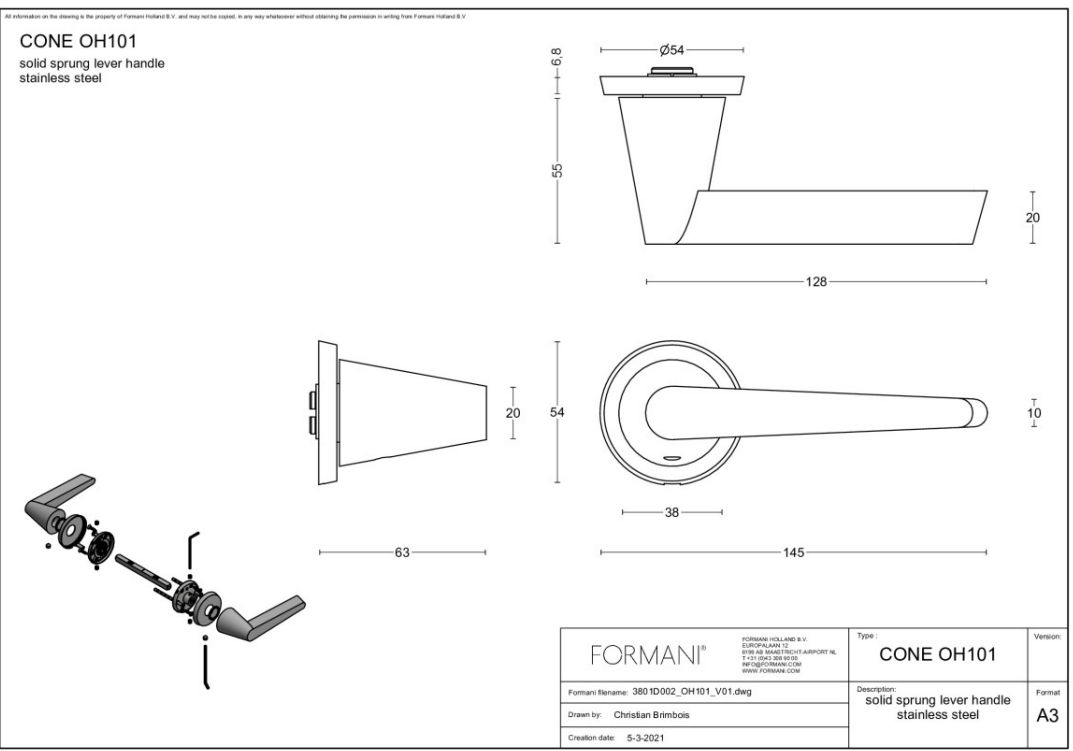 Formani | Deurkruk | Osiris Hertman | OH101-G | PVD mat zwart