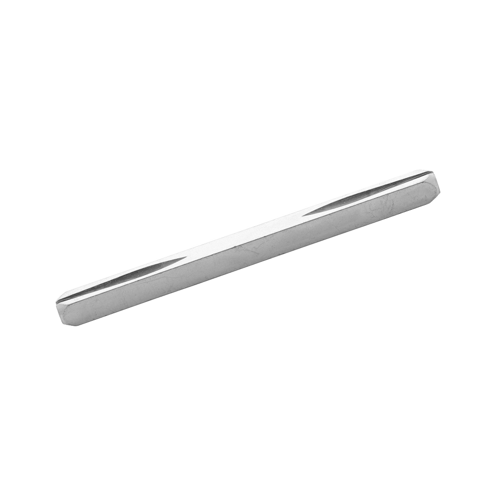 Intersteel krukstift 7x7x125 mm zilver metaal met zaagsnede aan beide zijden, vooraanzicht