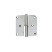 Stift paumelle DIN rechts 89 x 89 mm met ronde hoek RVS geborsteld incl. schroeven