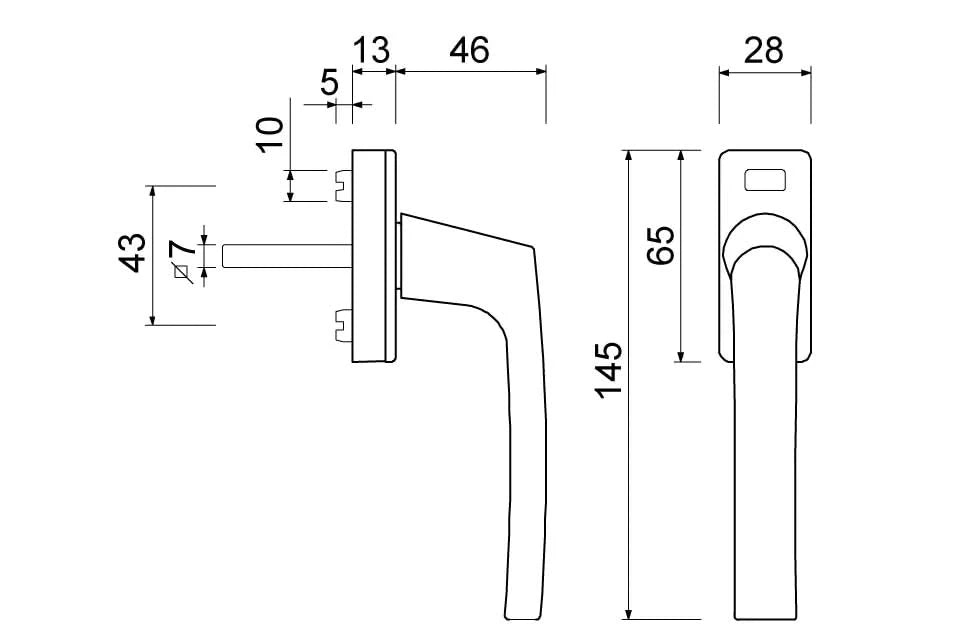 DX- Ami Draai kiep raamgreep type 810 F1 Aluminium - Deurbeslag-expert