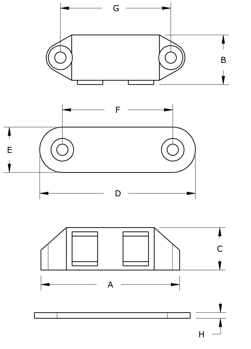 Dulimex magneetsnapper Polair type 5103 zwart technische tekening