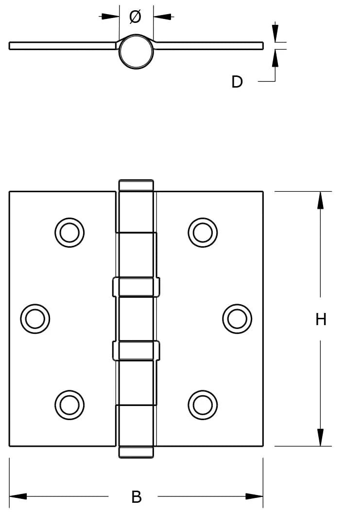 Dulimex Kogellagerscharnier rechte hoeken 76X76 mm verzinkt