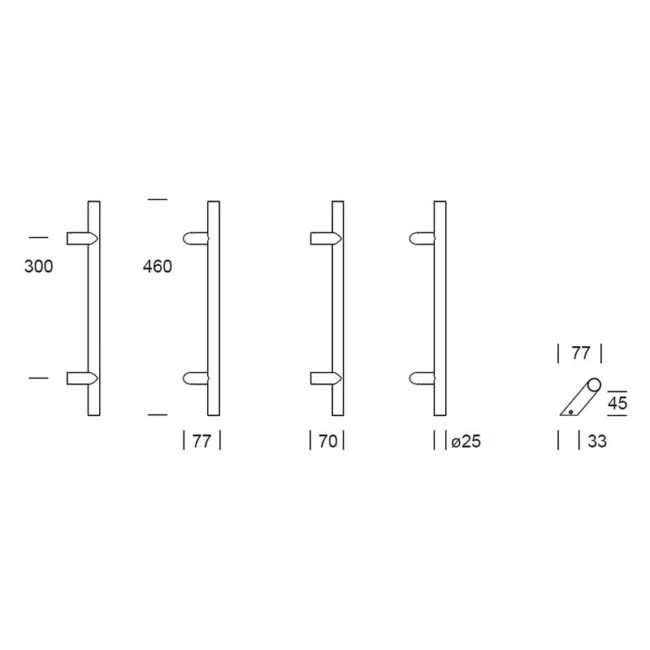 Hardbrass Roestvrijstalen Voordeurset Zwart Vierkant met Toronto Schuin & Briefplaat SKG3 - Deurbeslag-expert