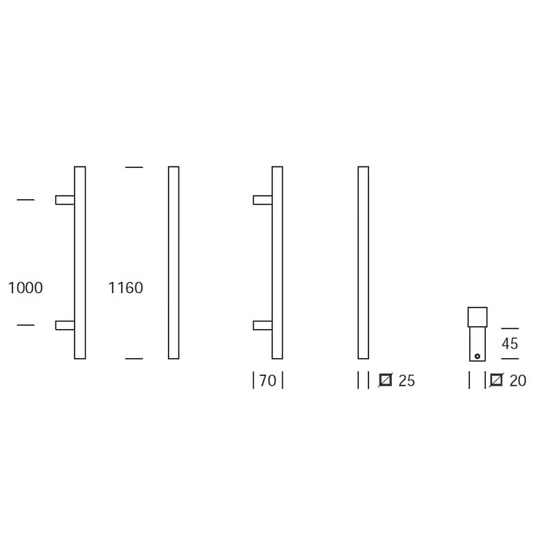 Hardbrass Roestvrijstalen Voordeurset Vierkant RVS Geborsteld met Toronto 1160 & Briefplaat SKG3 - Deurbeslag-expert