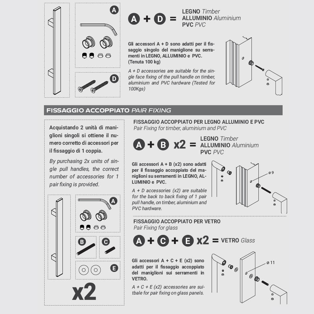 Hard Brass | Handgreep Frankfurt 20x800x960mm Zwart - Deurbeslag-expert