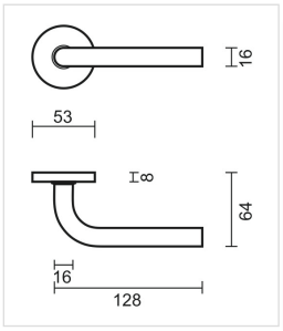 HDD Pro DEURKRUK PRO L SHAPE 16MM MAT BRONS - Deurbeslag-expert