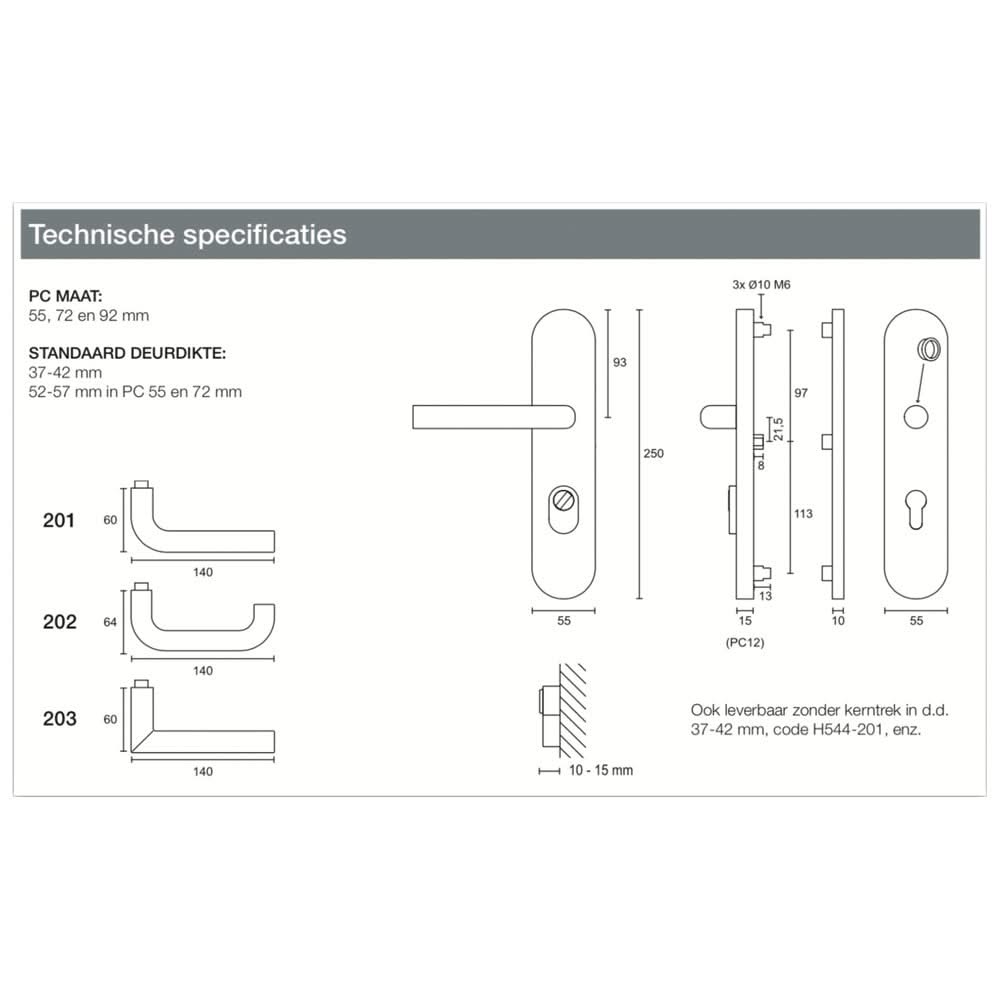 Technischespecificaties hafi achterdeurbeslag
