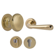 Hardbrass Voordeurset Pragma/Silvia 3-delig rechtswijzend SKG3 - PVD Messing - Deurbeslag-expert
