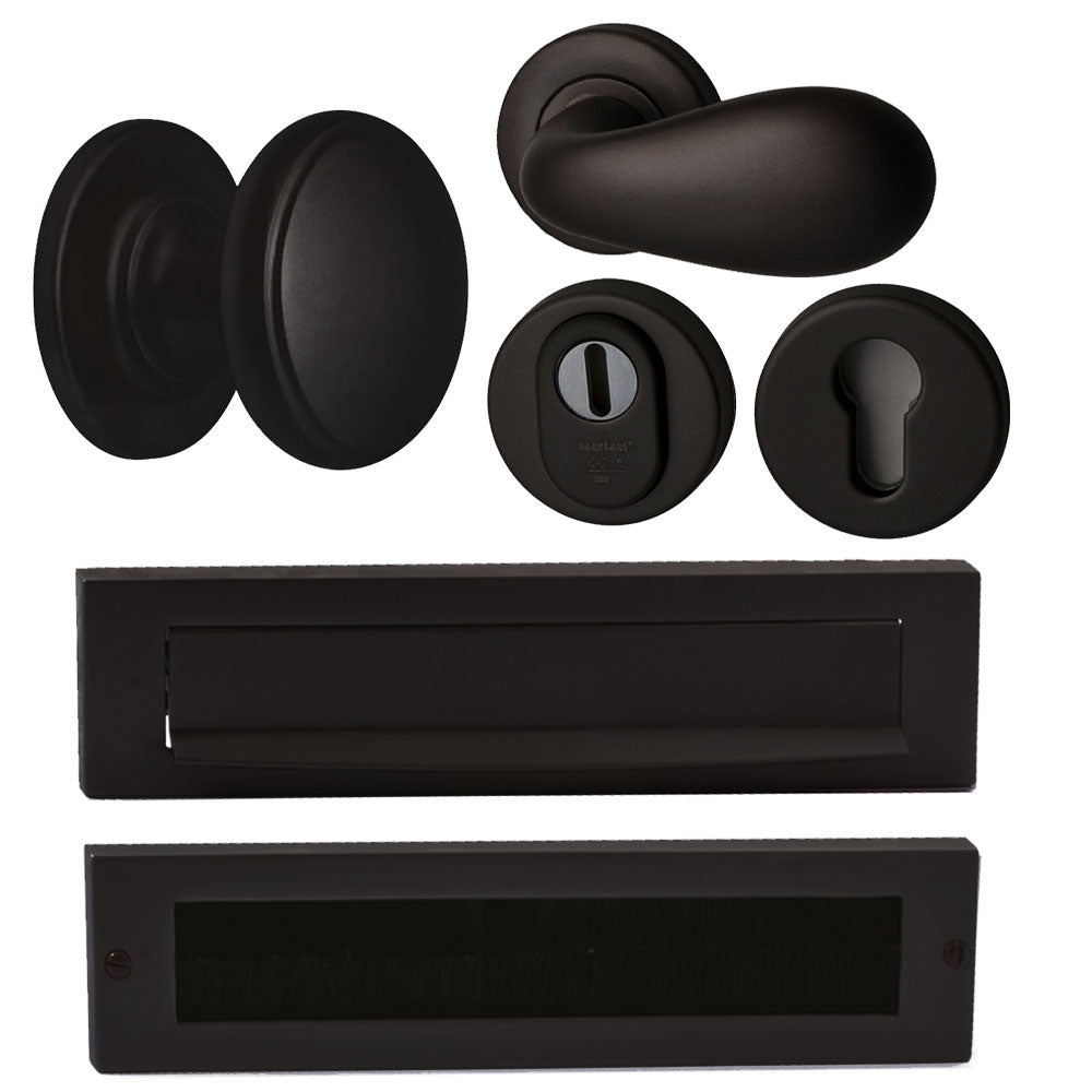 Hardbrass Voordeurset Pragma/Olympia compleet rechtswijzend SKG3 | Zwart - Deurbeslag-expert