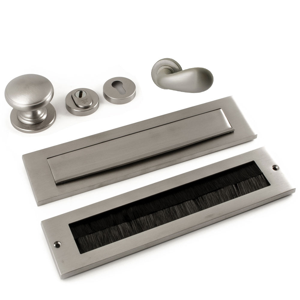 Hardbrass Voordeurset Pragma/Olympia compleet rechtswijzend SKG3 | PVD INOX - Deurbeslag-expert