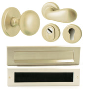 Hardbrass Voordeurset Iris/Olympia compleet rechtswijzend SKG3 | PVD Champagne Goud - Deurbeslag-expert