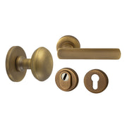 Hardbrass Voordeurset Saturnus/Shadow 3-delig rechtswijzend SKG3 | Mat Brons - Deurbeslag-expert