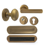 Hardbrass Voordeurset Saturnus/Shadow compleet rechtswijzend SKG3 | Mat Brons - Deurbeslag-expert