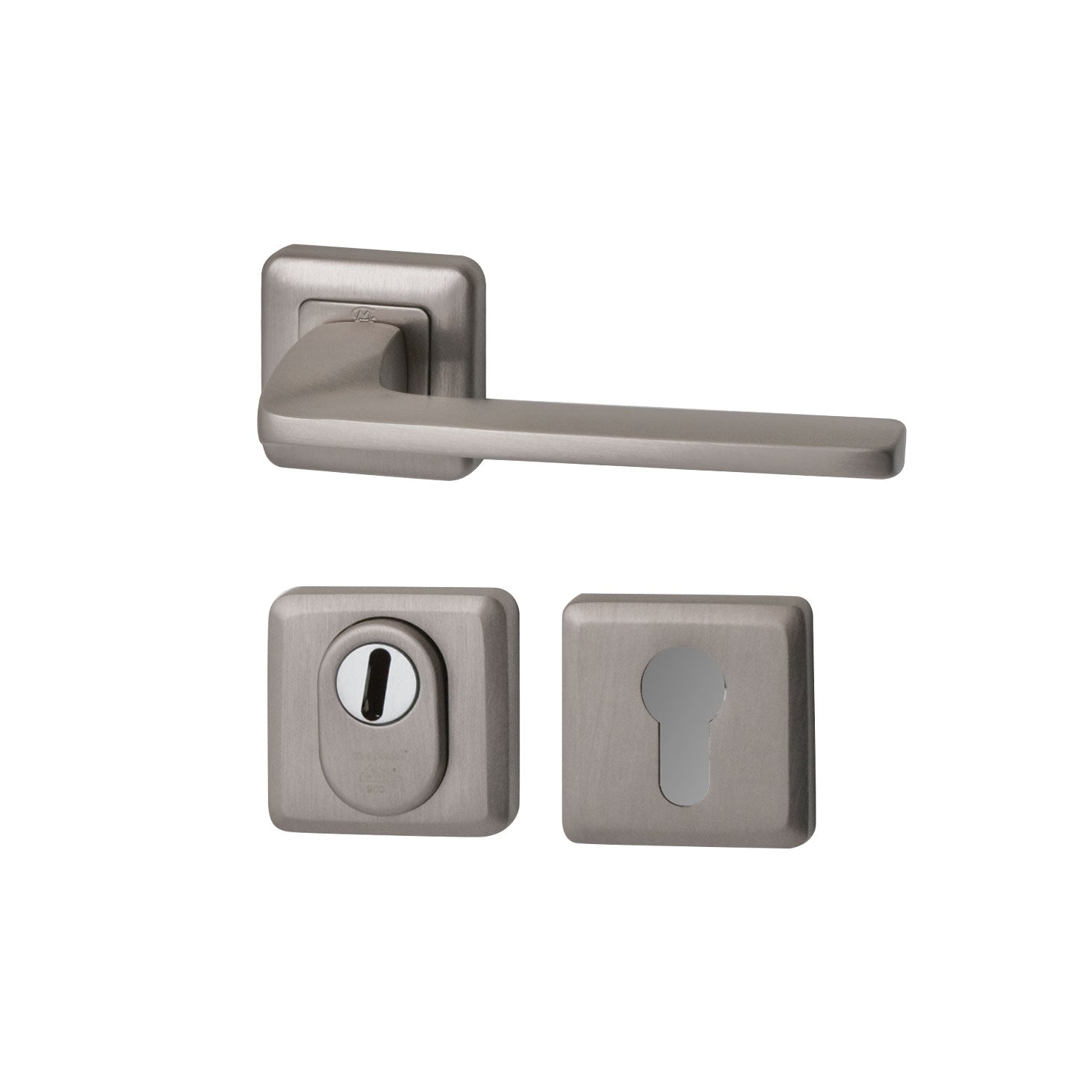 Hardbrass Achterdeurset Zenith vierkant SKG3 | PVD INOX - Deurbeslag-expert