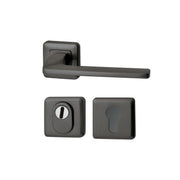 Hardbrass Achterdeurset Zenith vierkant SKG3 | PVD Gun Metal - Deurbeslag-expert