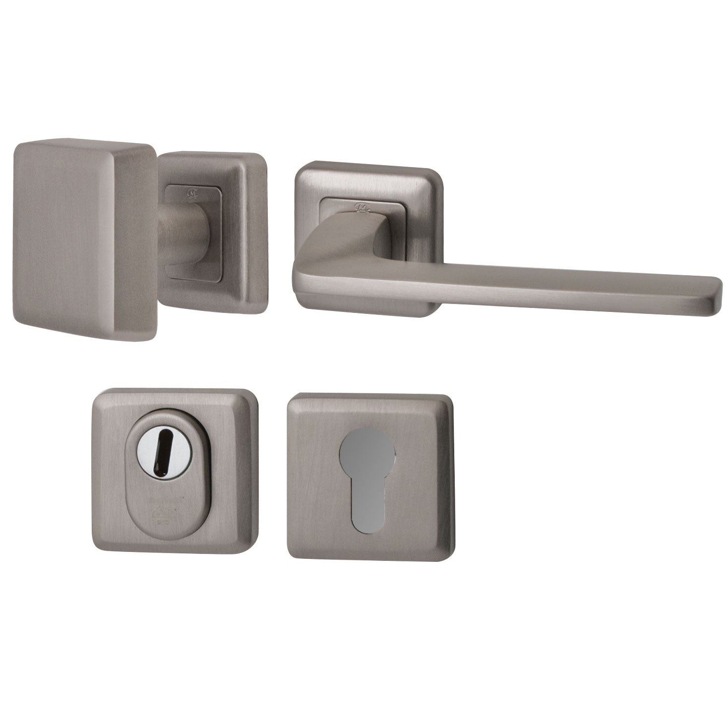 Hardbrass Voordeurset Charley/Zenith 3-delig rechtswijzend SKG3 | PVD INOX - Deurbeslag-expert