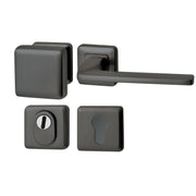 Hardbrass Voordeurset Charley/Zenith 3-delig rechtswijzend SKG3 | PVD Gun Metal - Deurbeslag-expert
