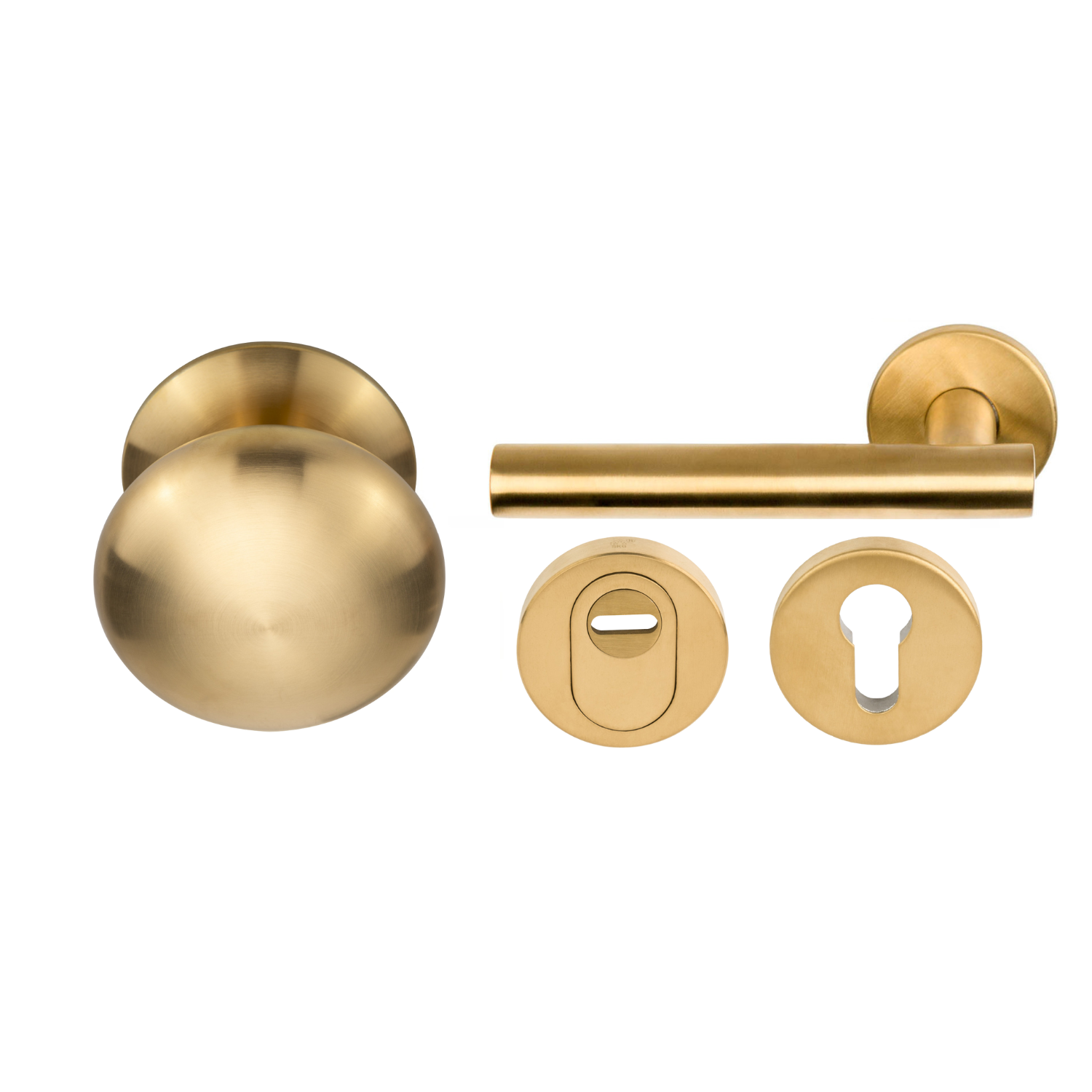 Formani | Voordeurset | knop/kruk | Mat Goud PVD LB7-19 | SKG3