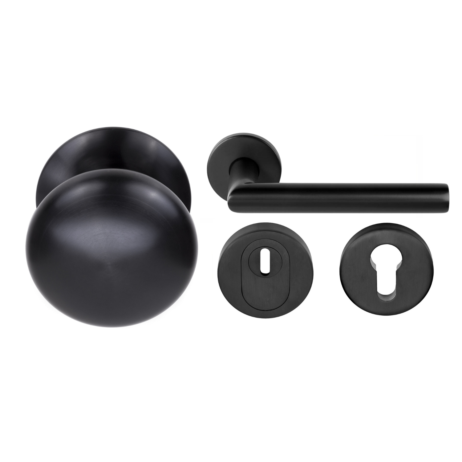 Formani | Voordeurset | knop/kruk | Zwart PVD | SKG3