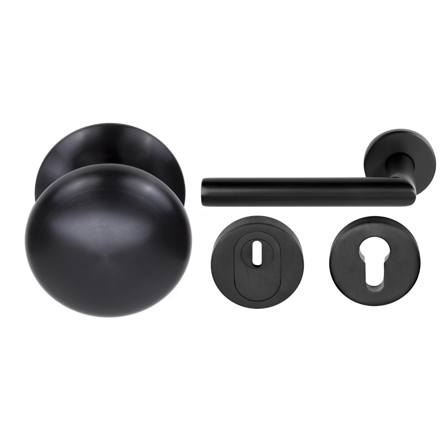 Formani | Voordeurset | knop/kruk | Zwart PVD | SKG3