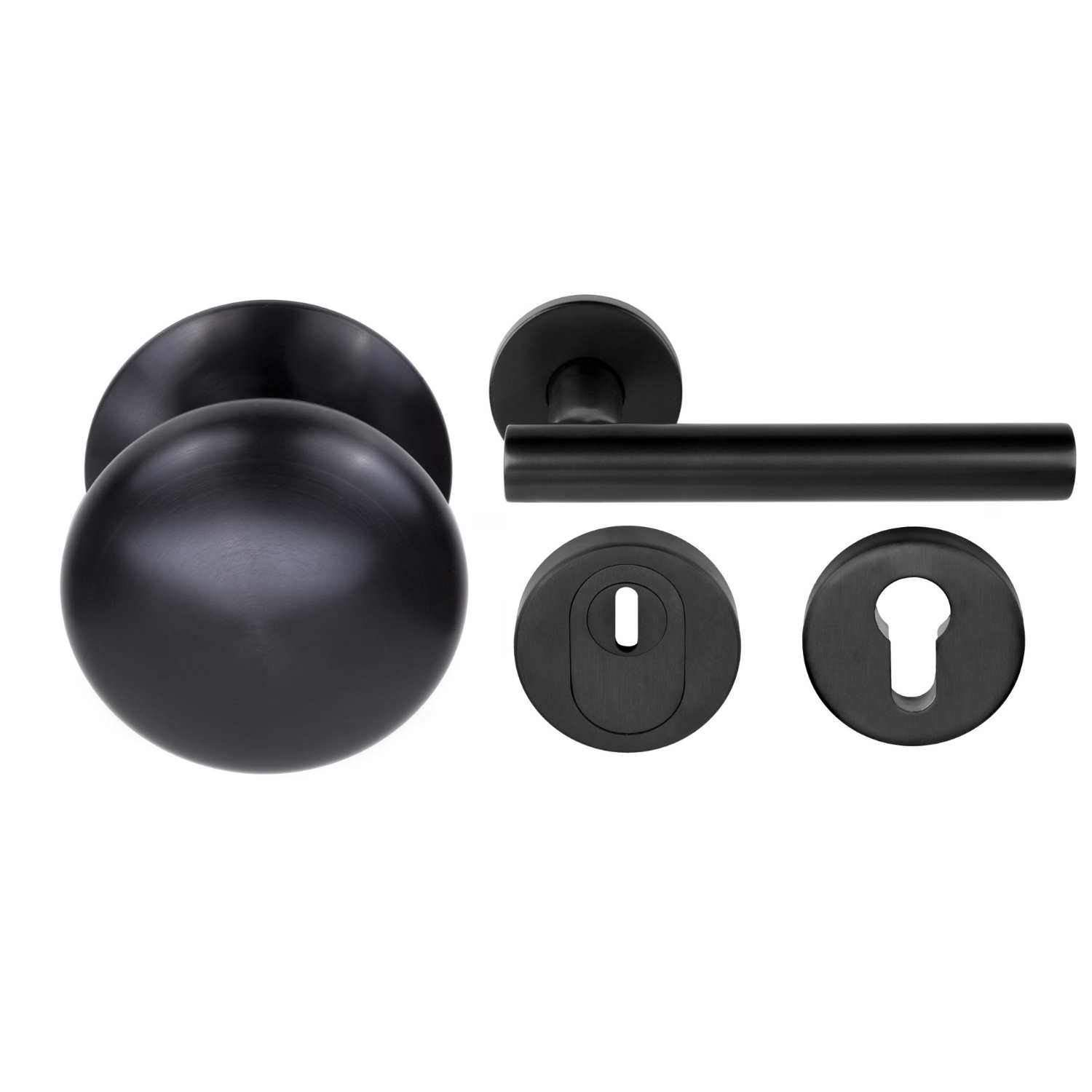 Formani | Voordeurset | knop/kruk | Zwart PVD LB7-19 | SKG3