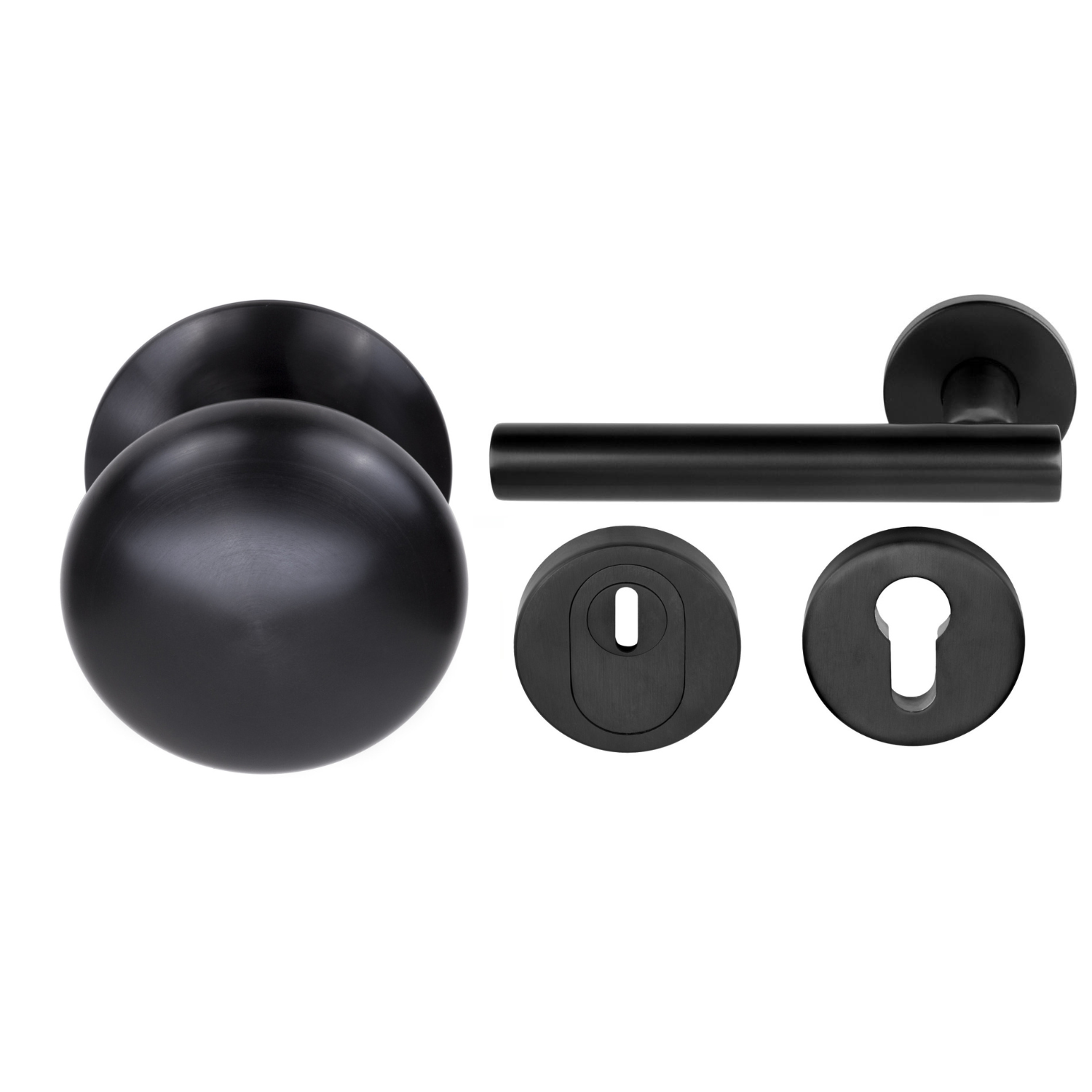 Formani | Voordeurset | knop/kruk | Zwart PVD LB7-19 | SKG3