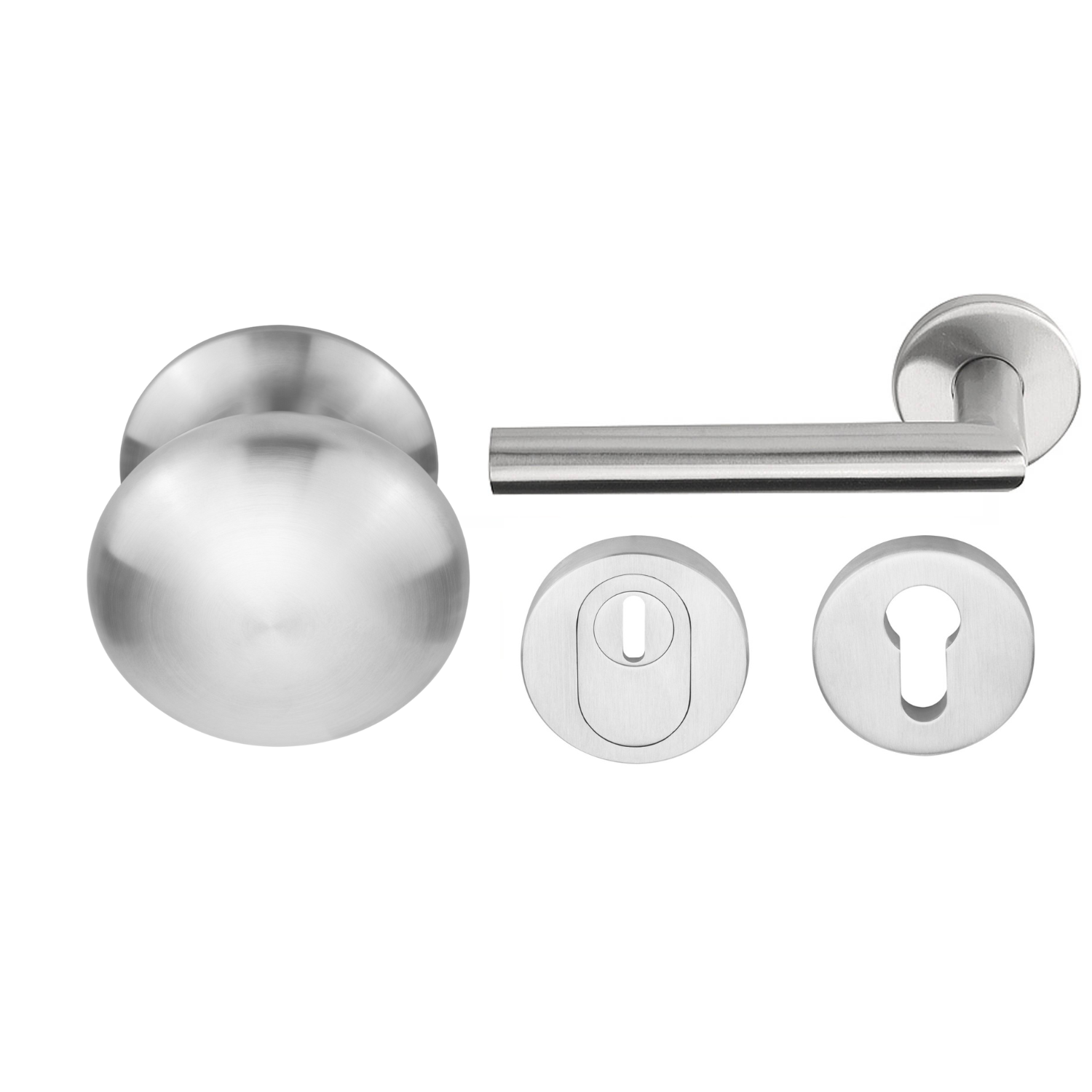 Formani | Voordeurset | knop/kruk | RVS Geborsteld | SKG3