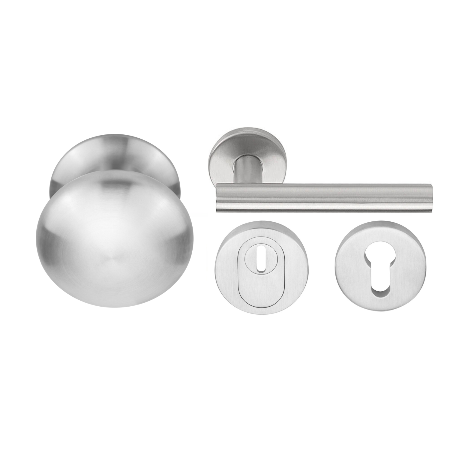 Formani | Voordeurset | knop/kruk | RVS Geborsteld LB7-19 | SKG3