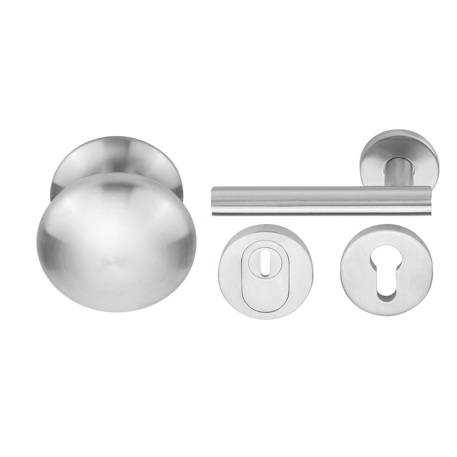 Formani | Voordeurset | knop/kruk | RVS Geborsteld LB7-19 | SKG3