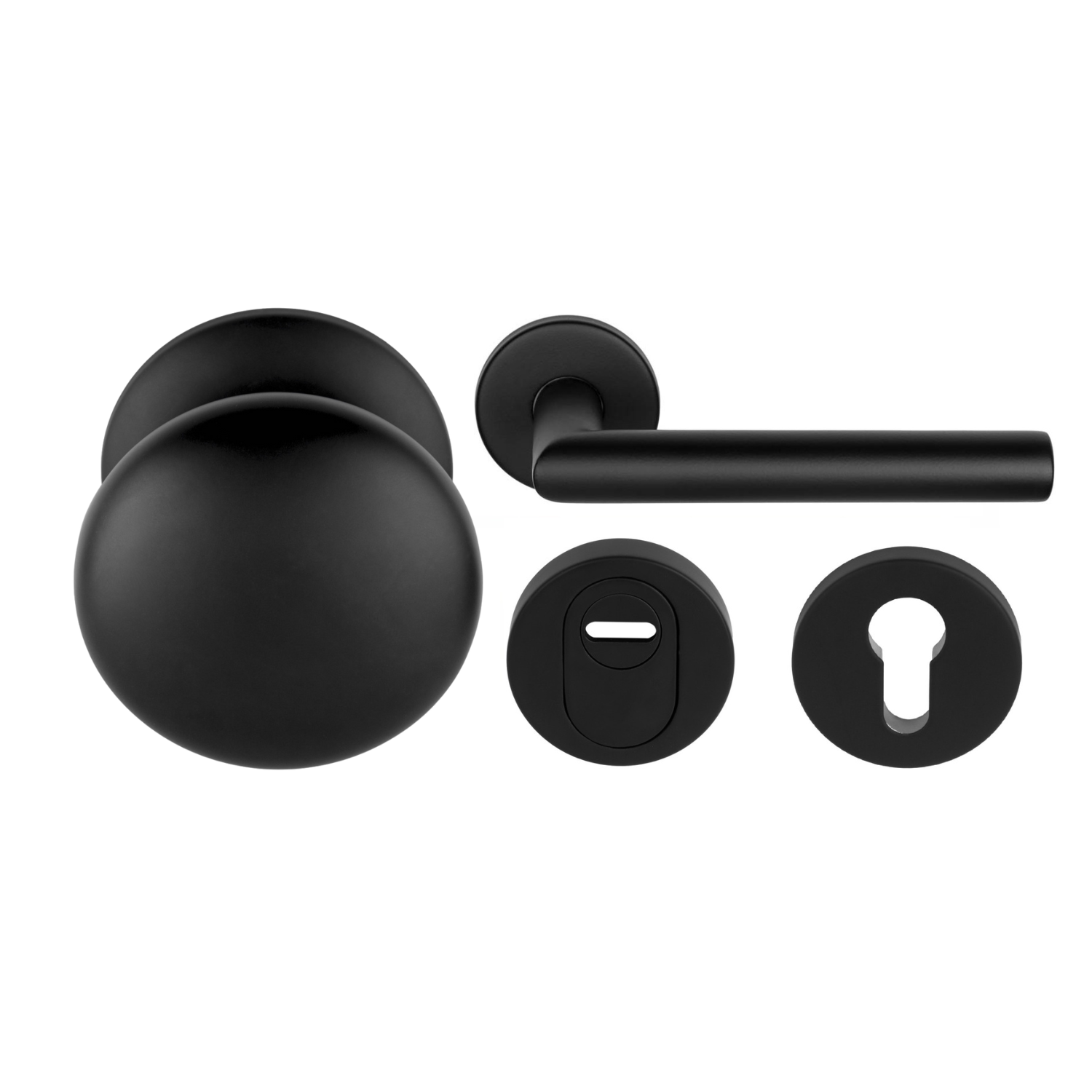 Formani | Voordeurset | knop/kruk | Mat Zwart | SKG3