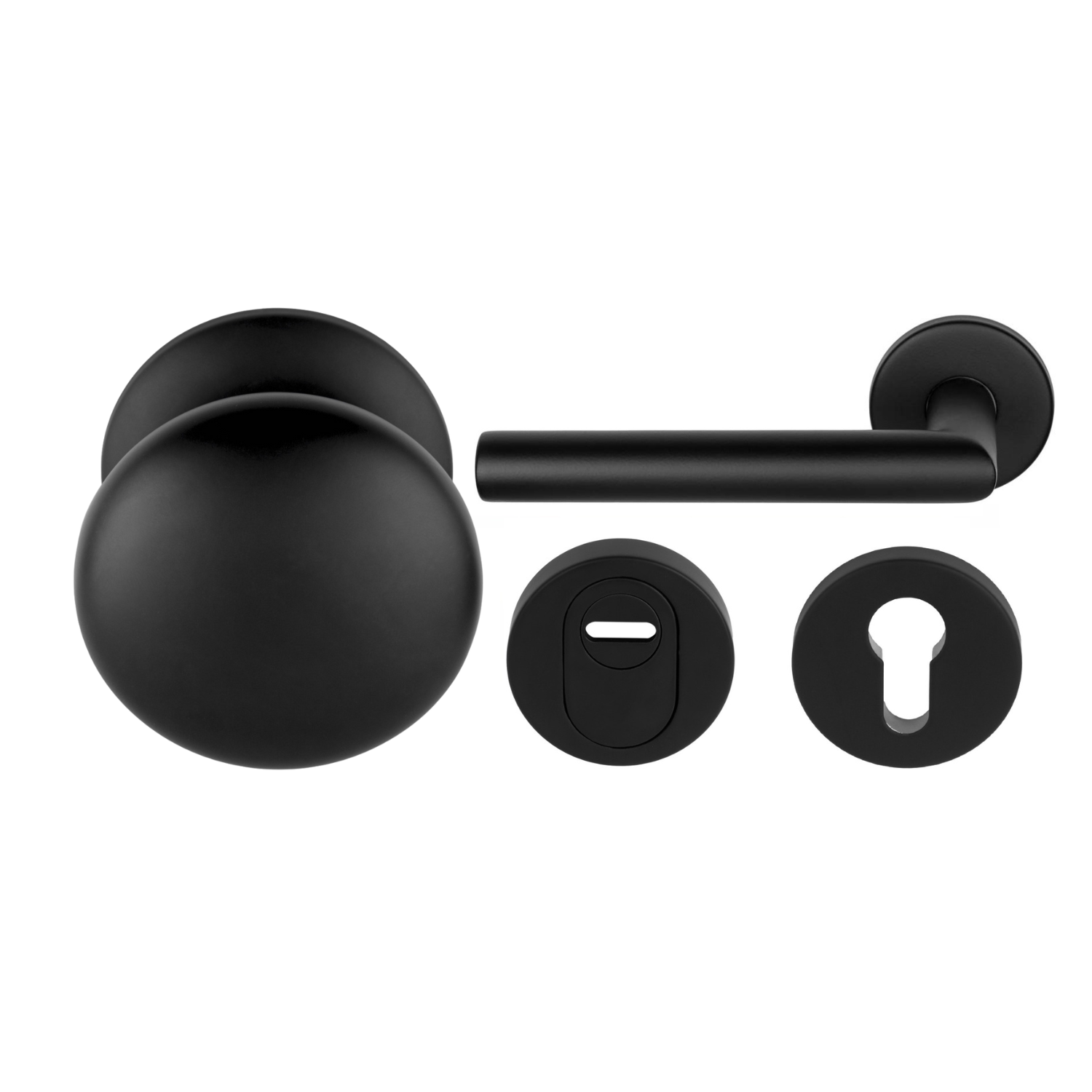 Formani | Voordeurset | knop/kruk | Mat Zwart | SKG3