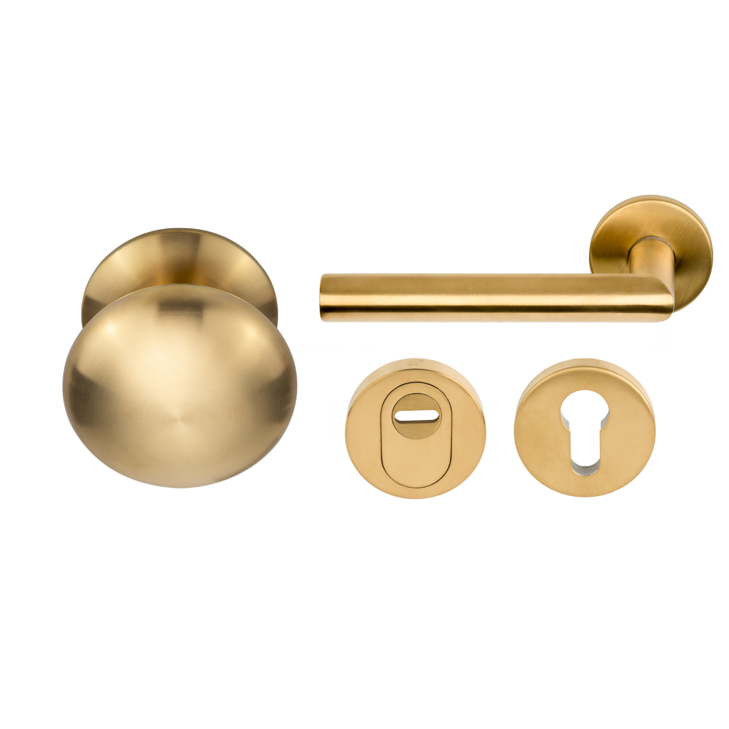 Formani | Voordeurset | knop/kruk | Mat Goud PVD | SKG3