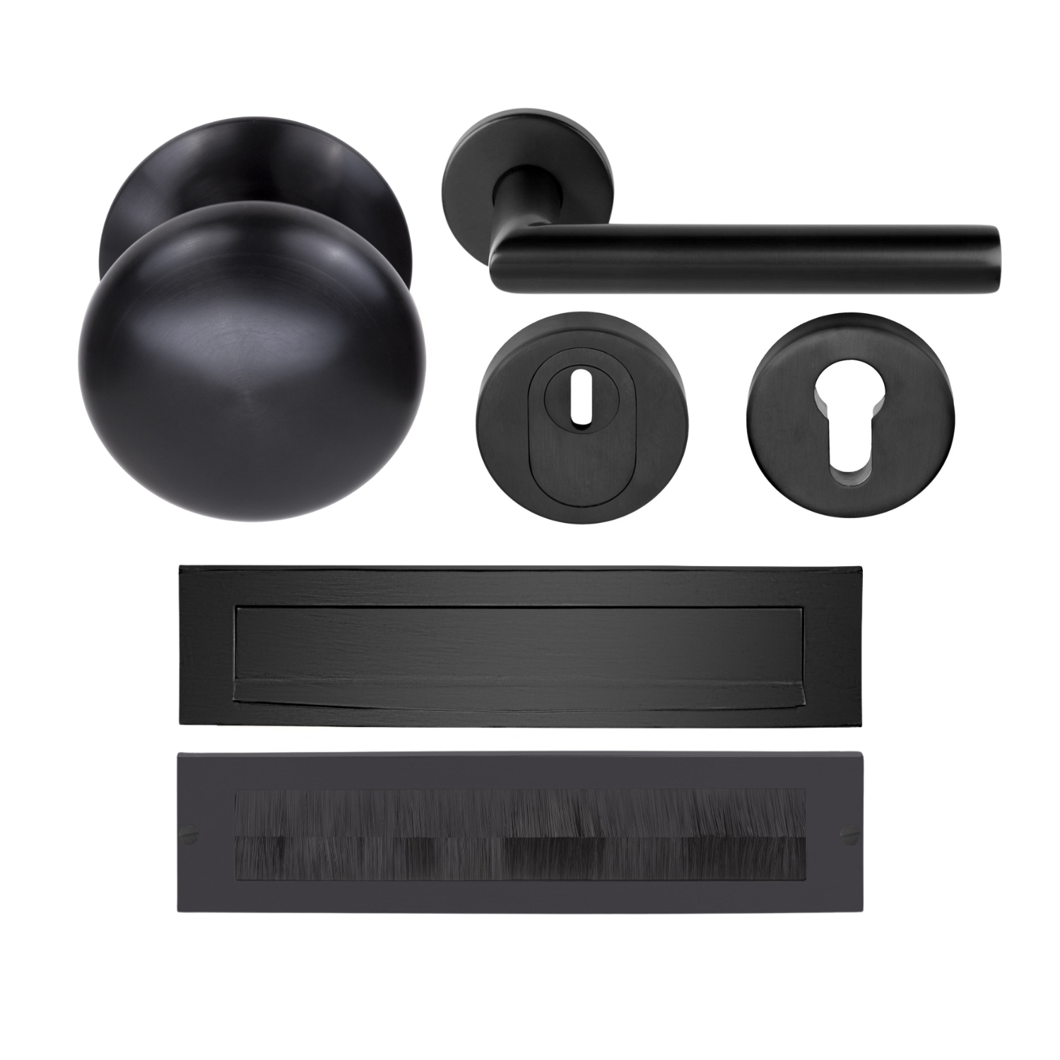 Formani | Complete Voordeurset | knop/kruk | Zwart PVD LB2-19 | SKG3 - Deurbeslag-expert
