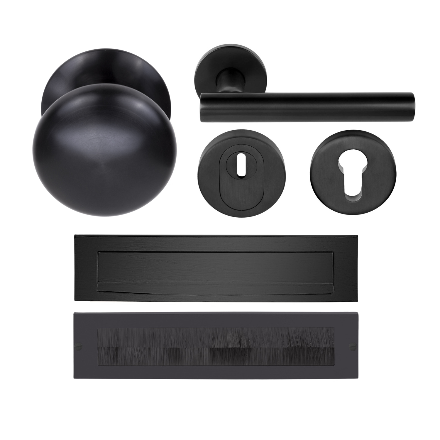 Formani | Complete Voordeurset | knop/kruk | Zwart PVD LB7-19 | SKG3 - Deurbeslag-expert