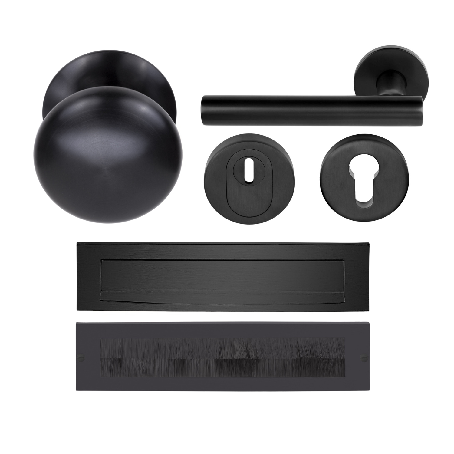 Formani | Complete Voordeurset | knop/kruk | Zwart PVD LB7-19 | SKG3 - Deurbeslag-expert