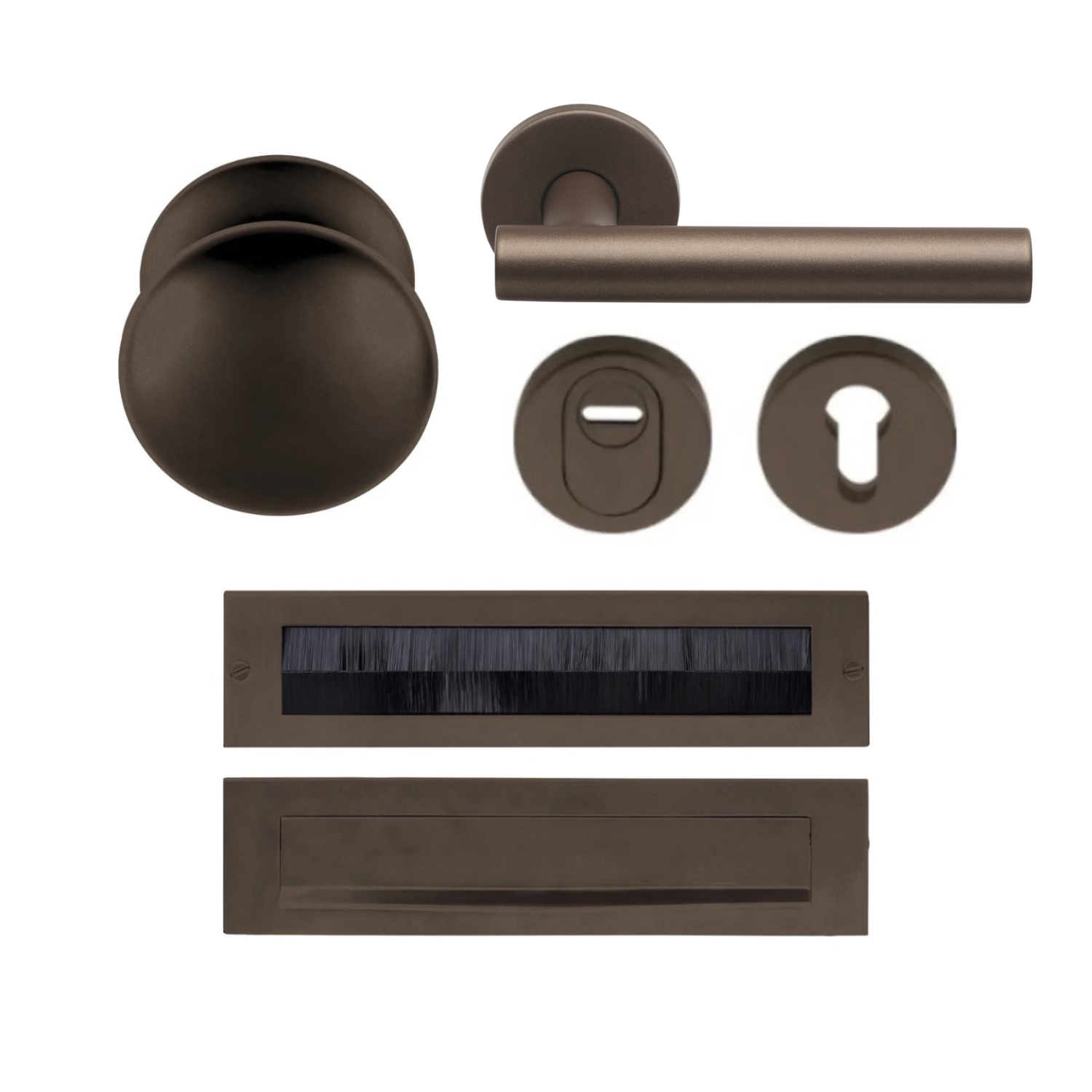 Formani | Complete Voordeurset | knop/kruk | Brons | SKG3 | LB7-19 - Deurbeslag-expert