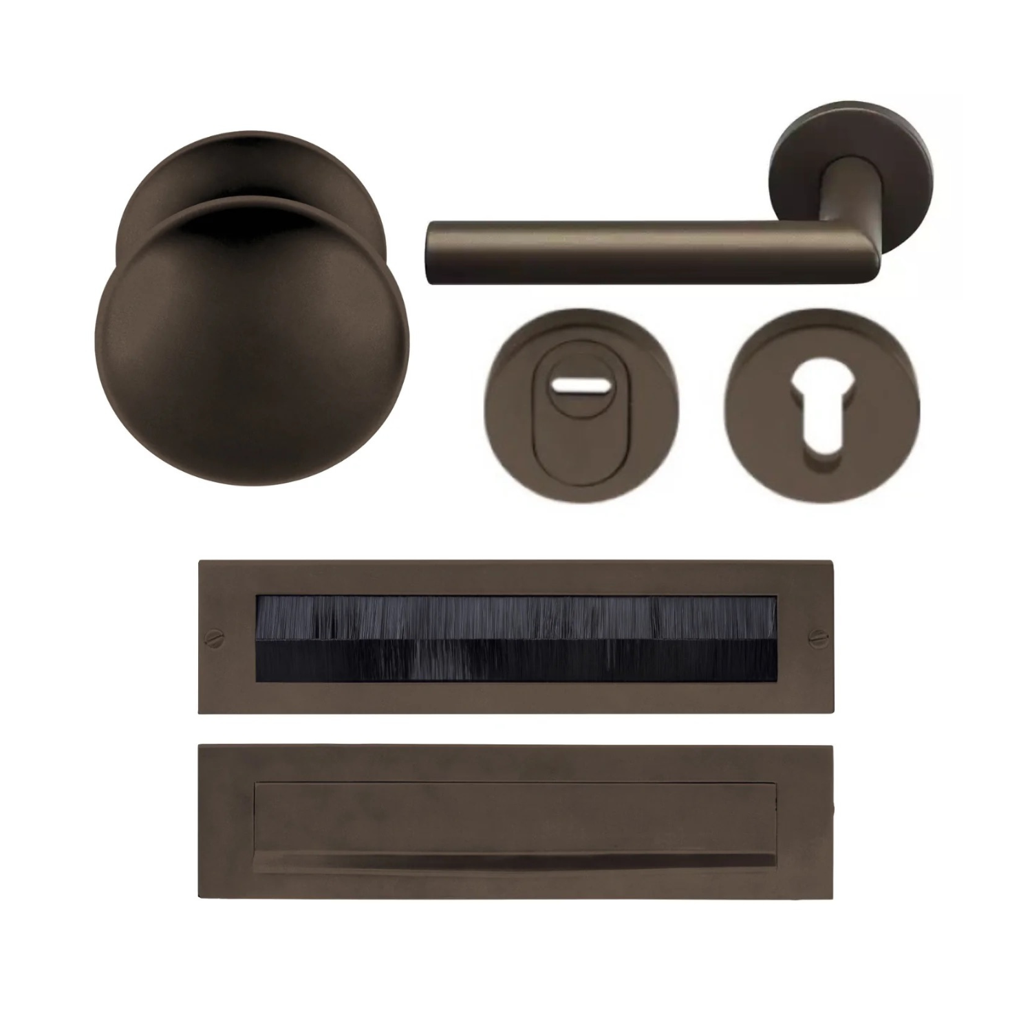 Formani | Complete Voordeurset | knop/kruk | Brons | SKG3