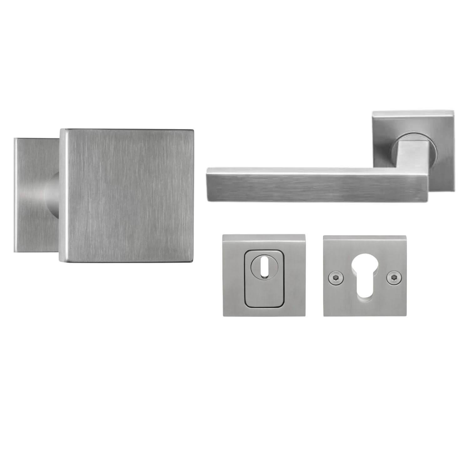Formani | Voordeurset | knop/kruk | RVS BSQ | SKG3 - Deurbeslag-expert