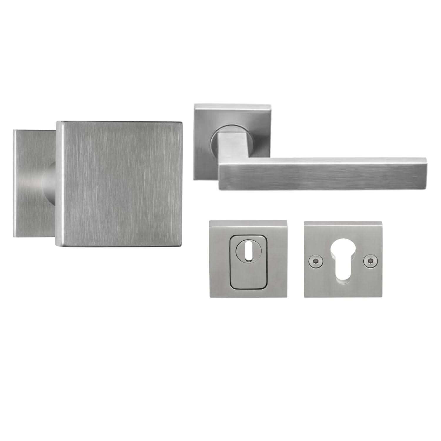 Formani | Voordeurset | knop/kruk | RVS BSQ | SKG3 - Deurbeslag-expert