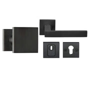 Formani | Voordeurset | knop/kruk | Zwart PVD BSQ | SKG3 - Deurbeslag-expert