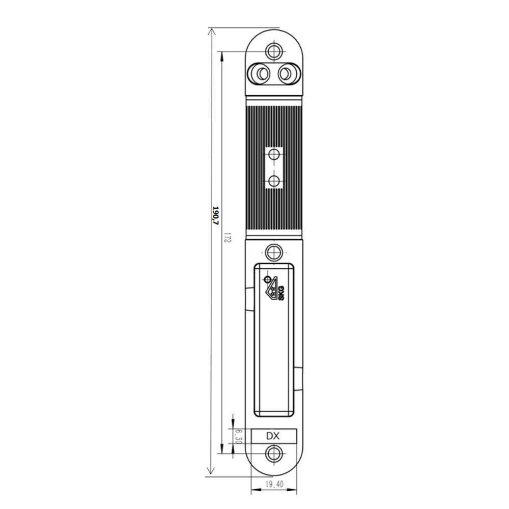 Veiligheidssluitkom PC72 | SKG2 | 191x25 Verzinkt - Deurbeslag-expert