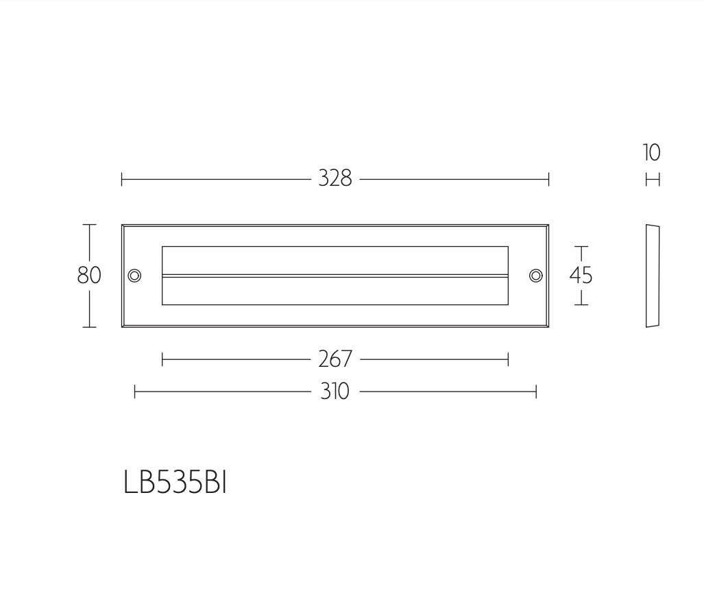 Formani BASICS LB535 briefplaat buiten 330X80 PVD BL - Deurbeslag-expert