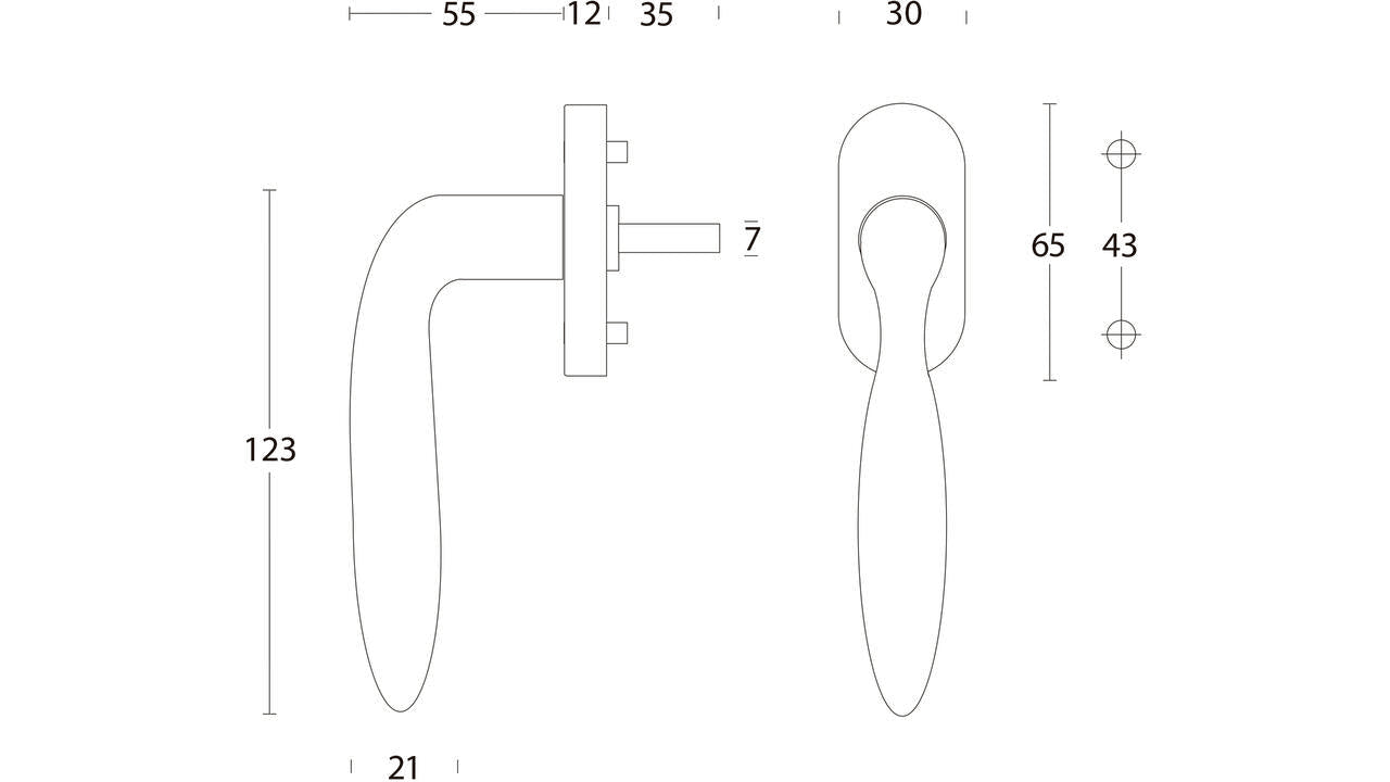 Intersteel | Raamkruk Jupiter | RVS Geborsteld