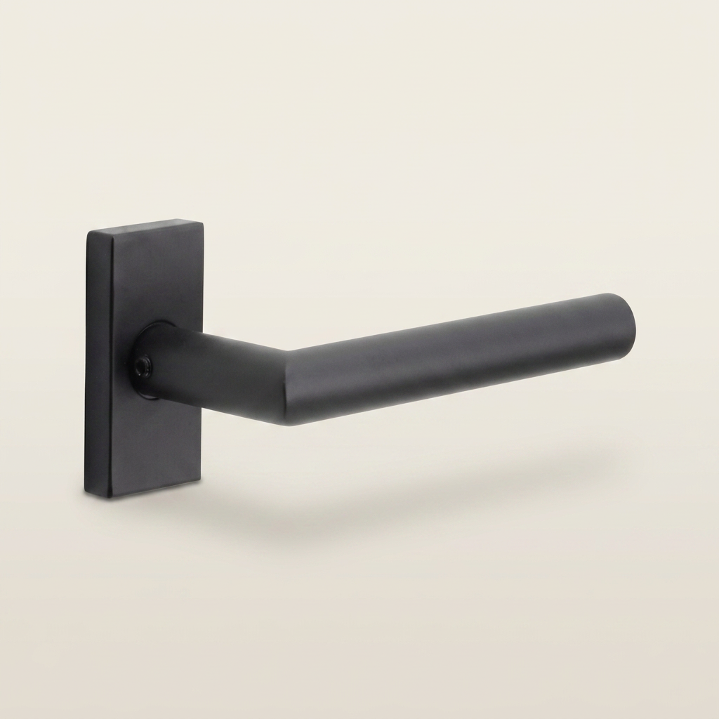 Formani | Deurkruk BASIC LB2-19Q32G op rechthoekig rozet | Zwart mat - Deurbeslag-expert